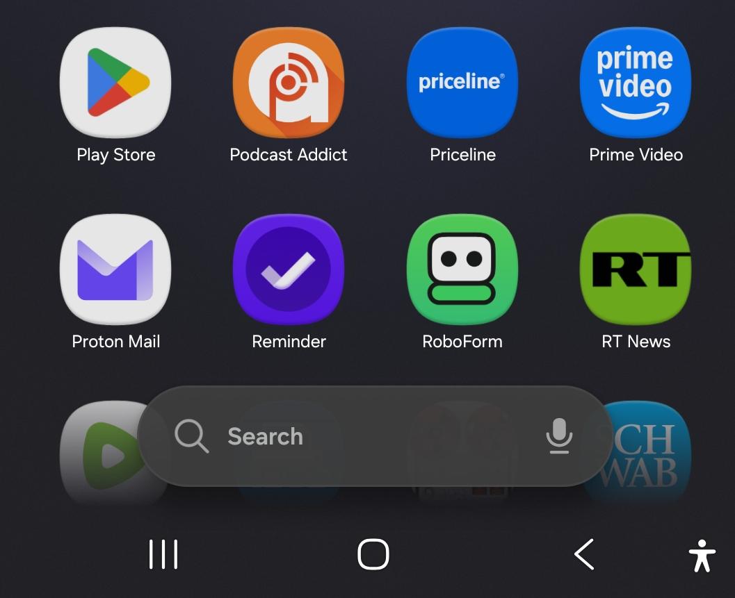 Opening RoboForm from the Android app drawer