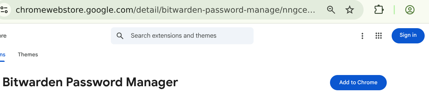 Bitwarden Password Manager's Chrome Web Store listing